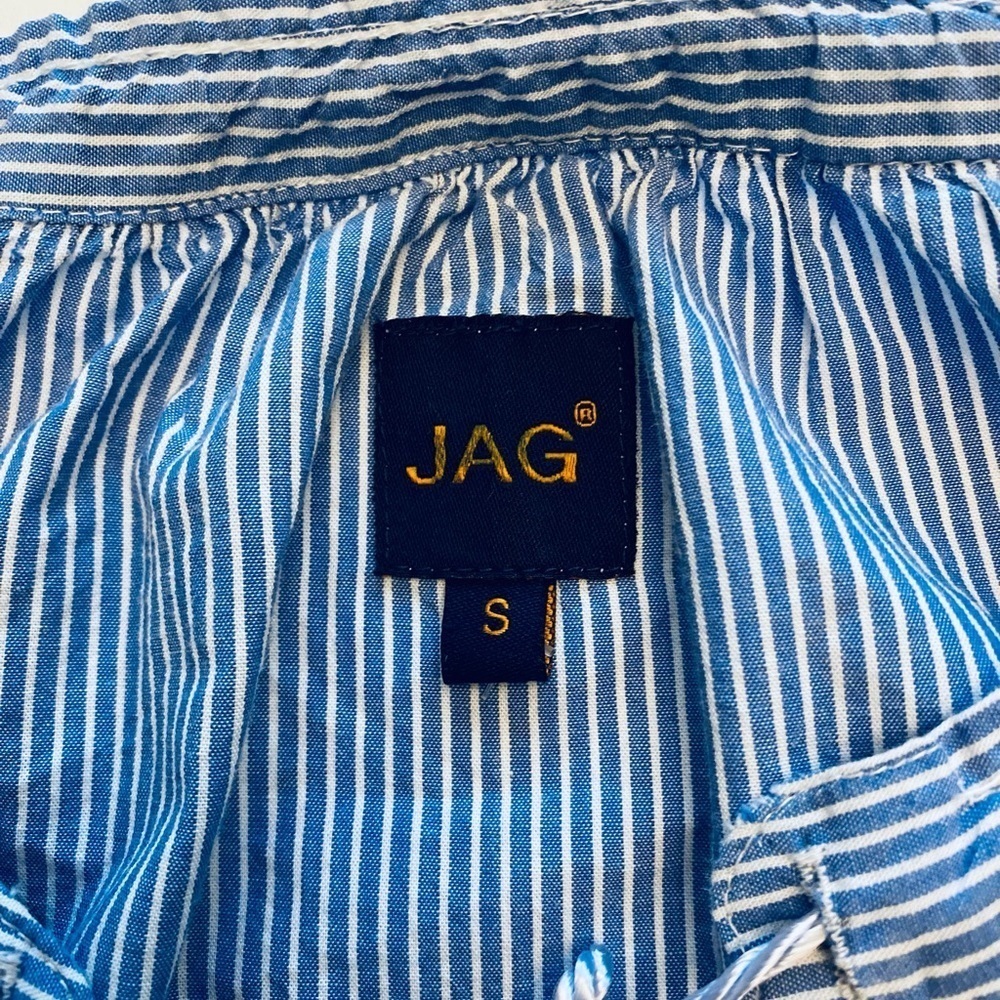 Jag Jeans Blue Ruffled Tie Front Long Sleeve Blouse - Picture 3 of 7